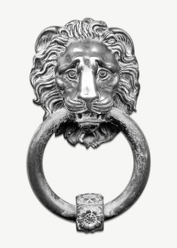 Lion door knocker collage element | Free PSD - rawpixel