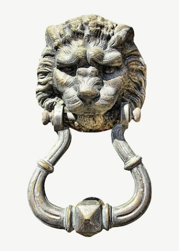 Lion door knocker collage element | Free PSD - rawpixel