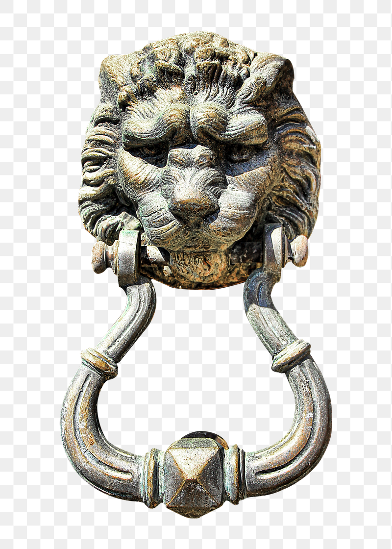 Lion door knocker png sticker, | Free PNG - rawpixel