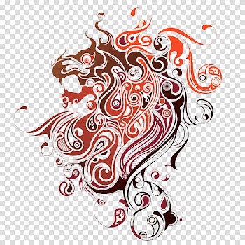 Lion Drawing Illustration, Abstract dragon transparent background PNG clipart