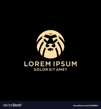 Lion head logo vector image