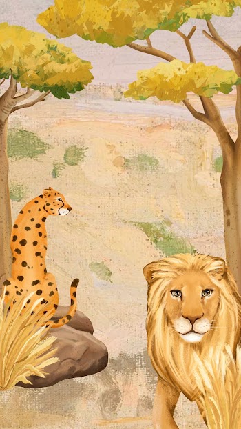 Lion & leopard iPhone wallpaper, | Free Photo Illustration - rawpixel