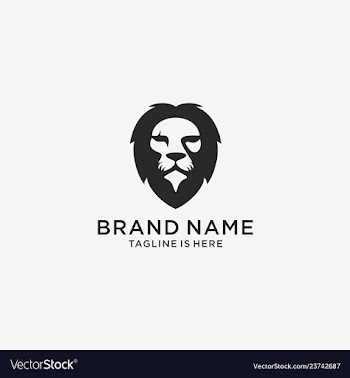 Lion logo head icon template vector image