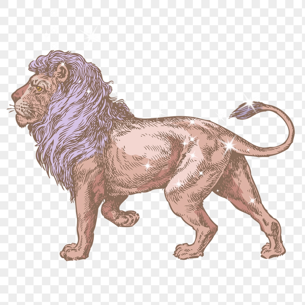 Lion png sticker, sparkly animal | Free PNG Illustration - rawpixel