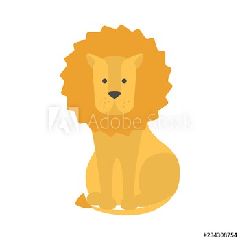Lion safari animal in a funny style