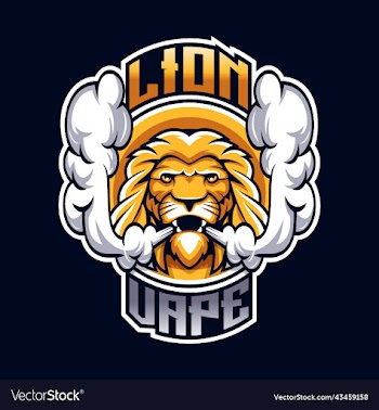 lion vape mascot logo