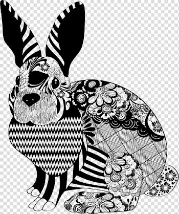 Lionhead rabbit T-shirt Hare, decorative line transparent background PNG clipart