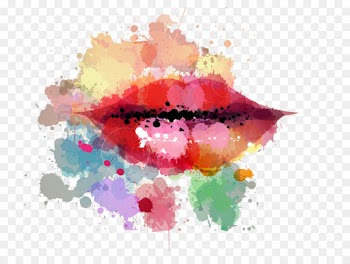 Lip Watercolor painting - Hand-painted watercolor lips 