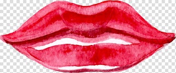 Lip Watercolor painting Kiss, Cartoon watercolor lips transparent background PNG clipart
