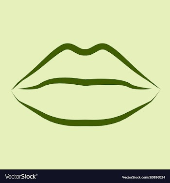 Lips kiss patch sticker isolated on color vector image