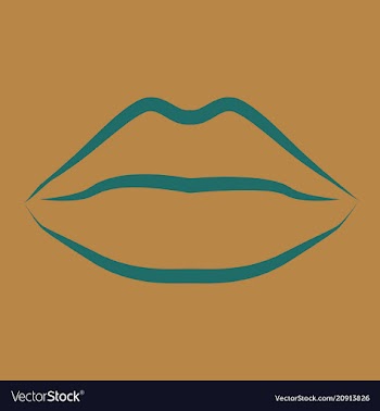 Lips kiss patch sticker isolated on color vector image
