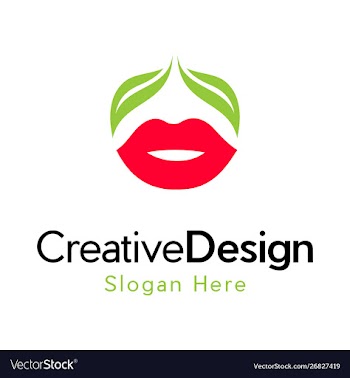 Lips leaf naturally creative business logo vector image