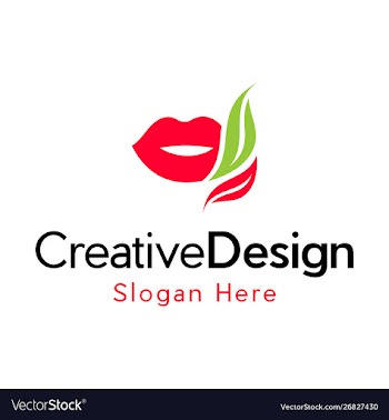 Lips leaf naturally creative business logo vector image