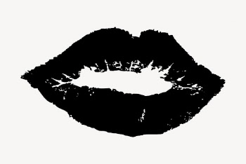 Lips silhouette collage element, love | Free PSD - rawpixel