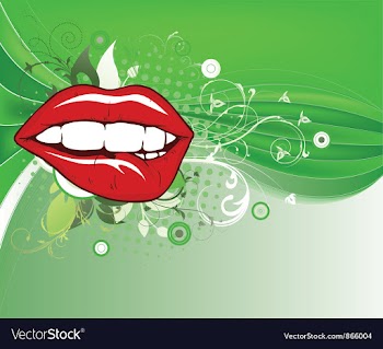 Lips with floral vector image