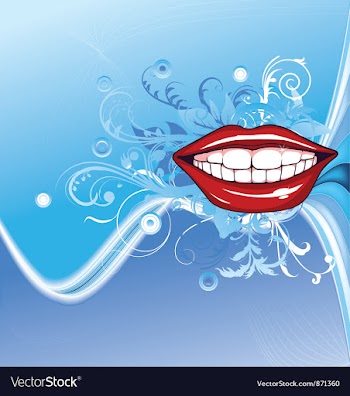 Lips with floral vector image