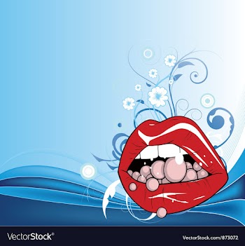 Lips with floral vector image