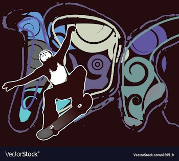 Liquid background with skater vector image