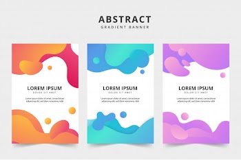 Liquid color business banner pack Free Vector