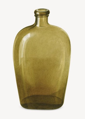 Liquor flask collage element, antique | Free PSD - rawpixel