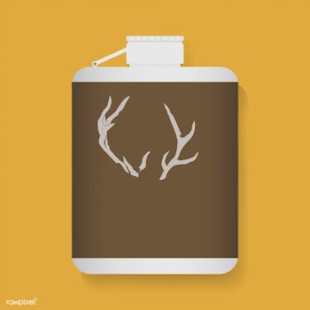 Liquor Metlaic Flask Bottle with Antler Label.. | Free stock vector - 390573