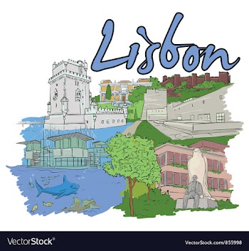 Lisbon doodles vector image