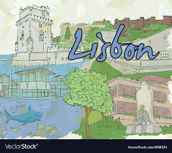 Lisbon doodles vector image