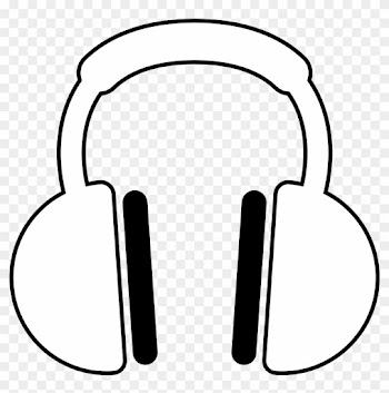 Listening To Music Clipart Black And White - Headphone Clipart