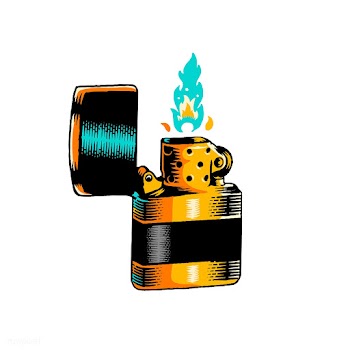 Lit lighter badge | Free stock vector - 575102