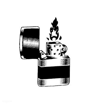 Lit lighter badge | Free stock vector - 575141