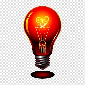 Lit red and gray light bulb illustration, Incandescent light bulb Lamp, red bulb transparent background PNG clipart