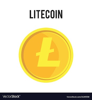 Litecoin ltc outline icon cryptocurrency vector image