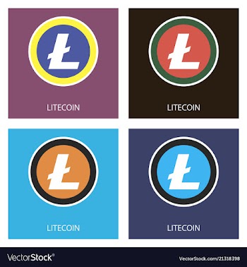 Litecoin ltc outline icon cryptocurrency vector image