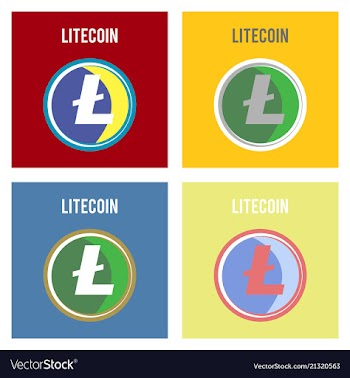 Litecoin ltc outline icon cryptocurrency vector image
