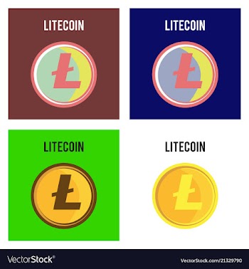 Litecoin ltc outline icon cryptocurrency vector image