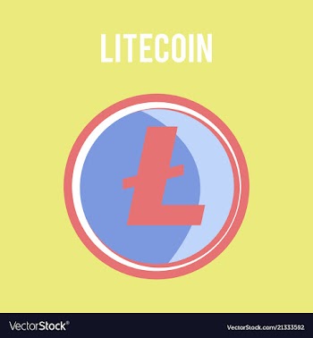 Litecoin ltc outline icon cryptocurrency vector image