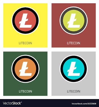 Litecoin ltc outline icon cryptocurrency vector image