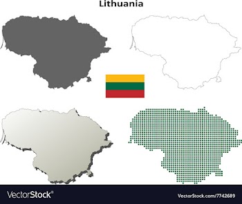 Lithuania outline map set vector image