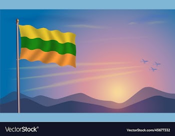 lithuanian flag in the morning sun