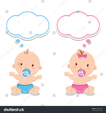 Little baby boy and baby girl. Adorable… Stock Photo 188911808 ...