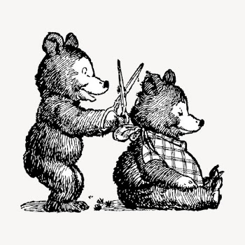 Little bears hand drawn clipart, | Free Vector Illustration - rawpixel