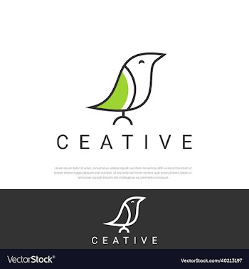 little bird logo design in line styleflorist can