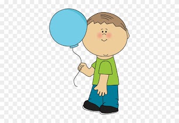 Little Boy Clip Art - Boy With Balloon Clipart