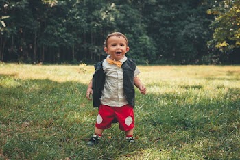 Little Boy Wearing Mickey Mouse Costume