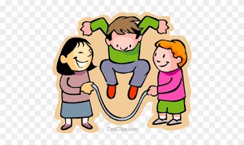 Little Boy With Girls Skipping Rope Royalty Free Vector - Ump Word Family
