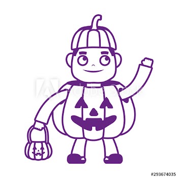 little boy with pumpkin costume character