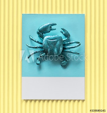 Little cute crab on a paper