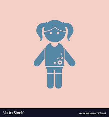 Little cute girl vector image