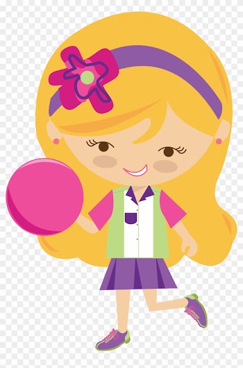 Little Girl Clipart Bowling Pencil And In Color Little - Girl