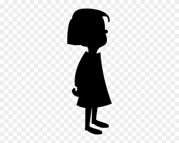 Little Girl Clipart Shadow - Cartoon Girl And Boy